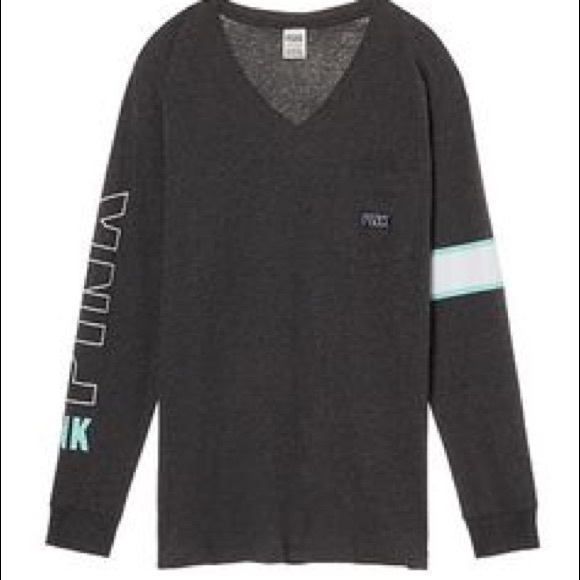 PINK Victoria's Secret Tops - Victoria’s Secret PINK V Neck Long Sleeve